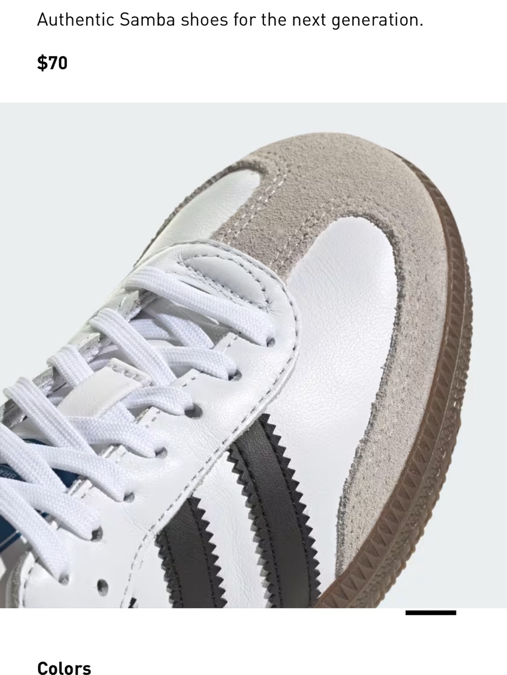adidas Samba Low-Profile White Leather Sneakers with Black Stripes
